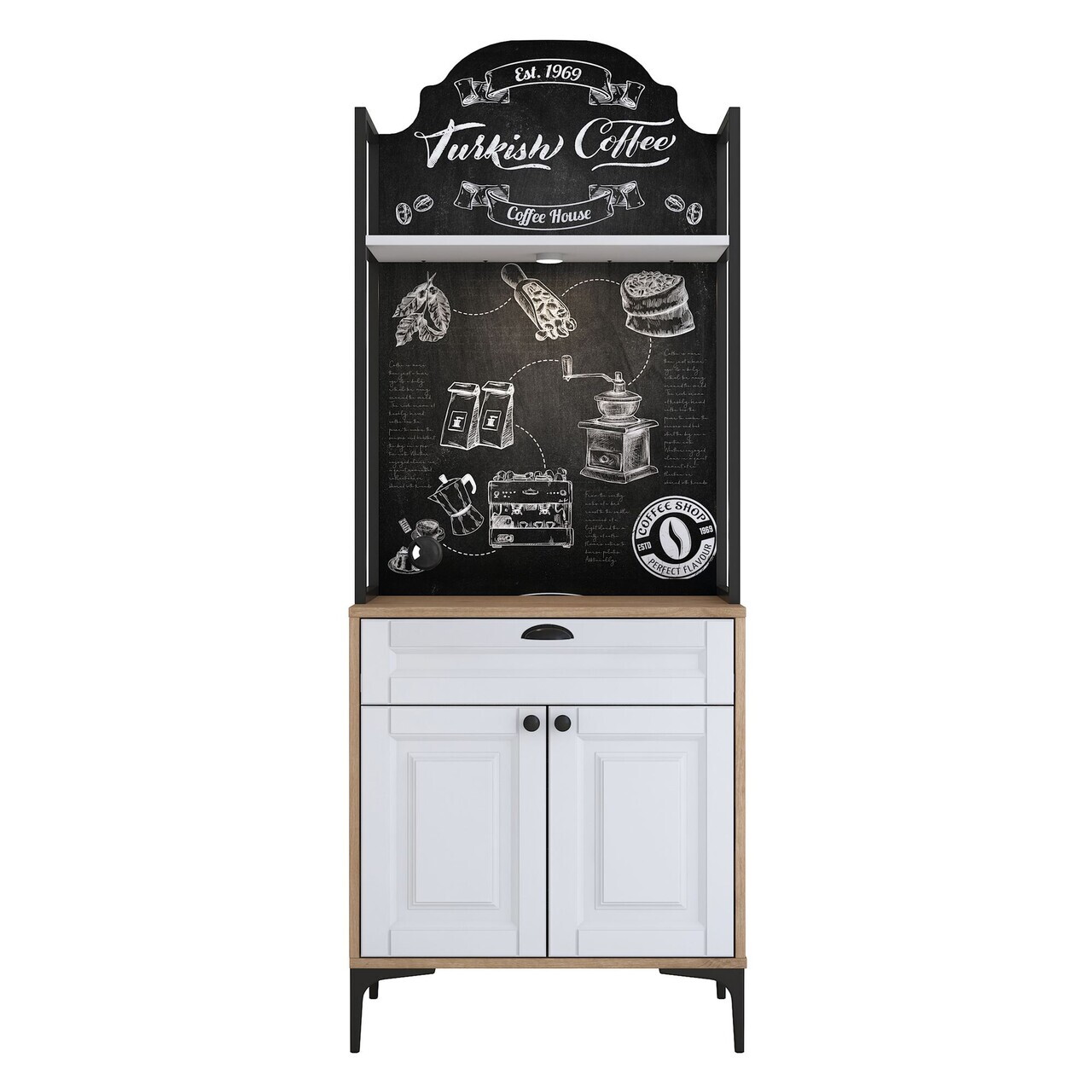 Dulap multifunctional, Hanah Home, JE158, 70x184.6x40 cm, PAL melaminat, Nuc/Alb - view 10