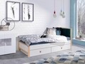 Pat pentru camera copilului Zara  Quartz 601, Meblobed, cu 2 sertare, 80x180 cm, lemn de fag