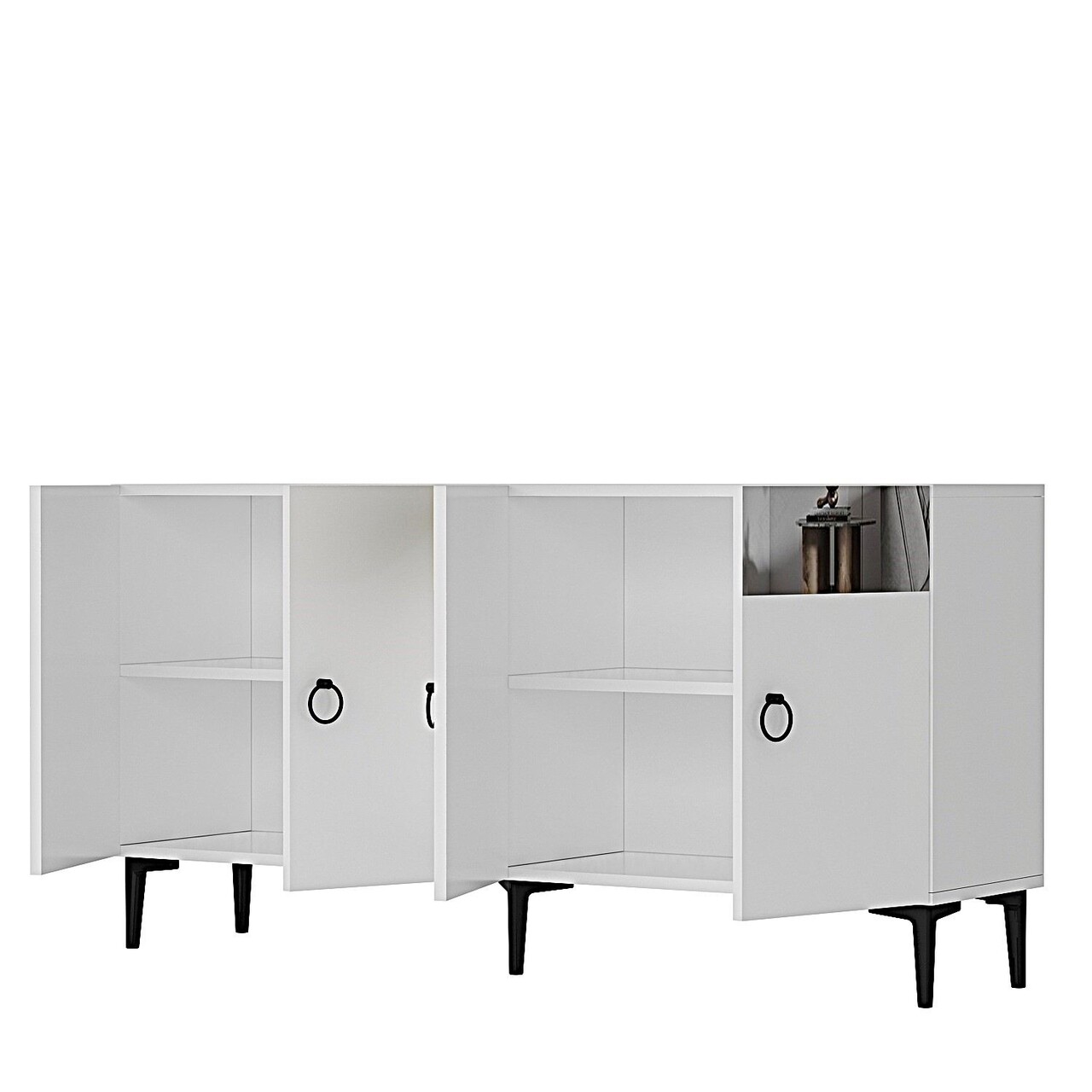 Consola, Hanah Home, Gama 150, 150x75x32 cm, PAL , Alb / Argintiu - view 5