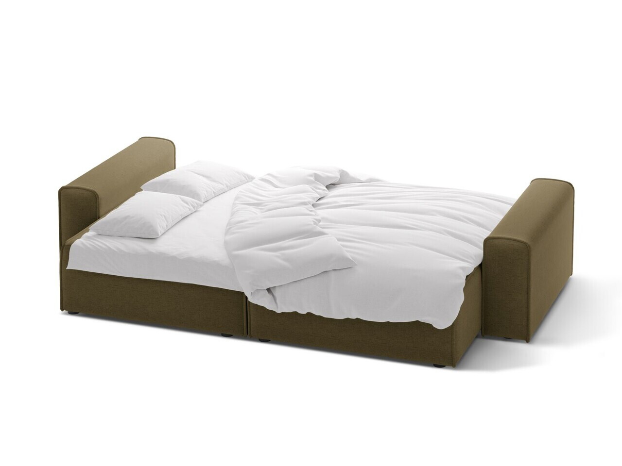 Canapea extensibila 3 locuri, Victor, Micadoni Home, 246x100x83 cm, tesatura structurata, verde — imaginea 3