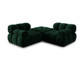 Canapea modulara 3 locuri, Bellis-51, Micadoni Home, 188x188x70 cm, catifea, verde bottle