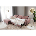 Coltar extensibil stanga 4 locuri ELTAP, Foble, 267x196x100 cm, lemn/poliester, roz
