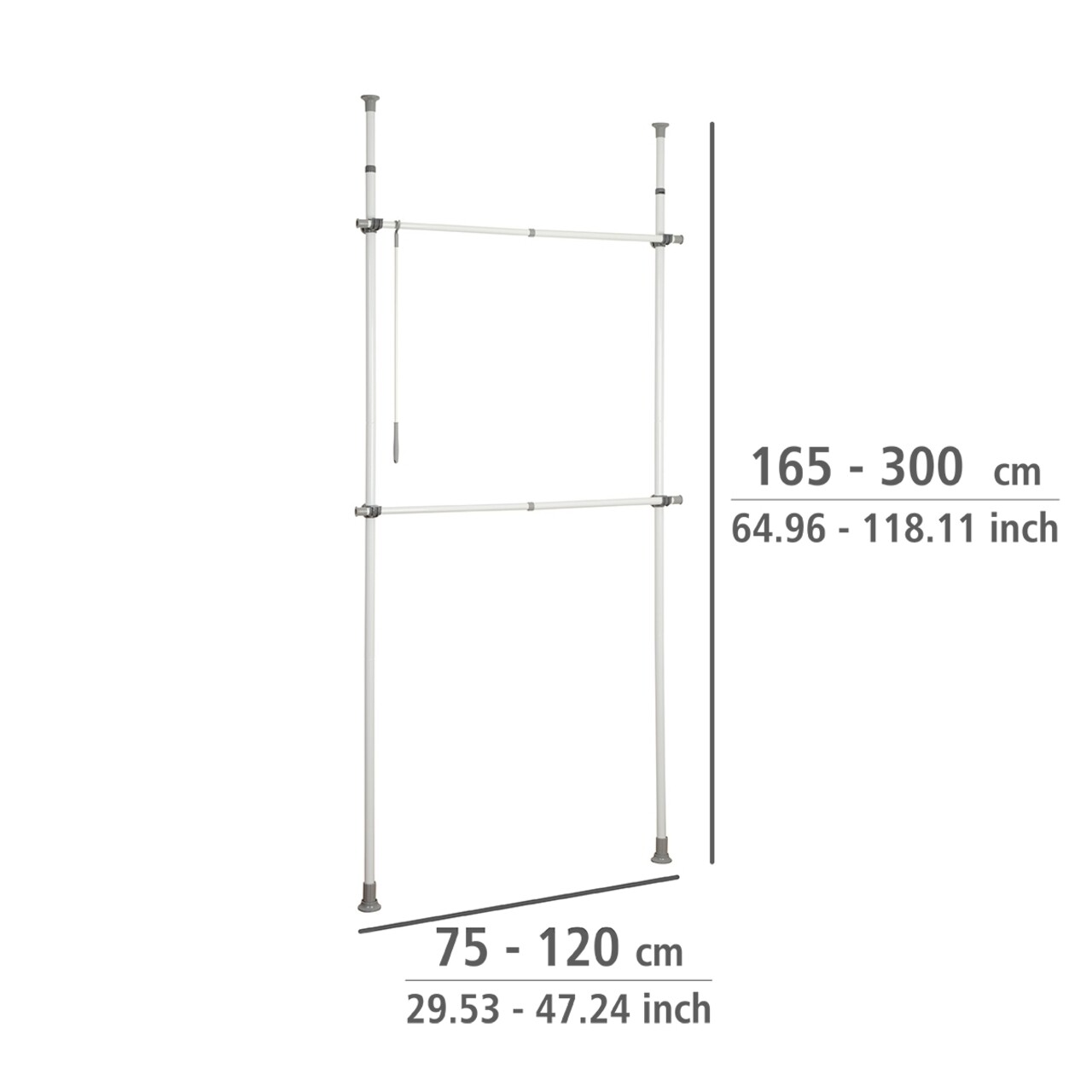 Suport extensibil pentru haine, Wenko, Herkules Basic, inox/plastic/polipropilena - 1 | YEO