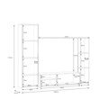 Set mobilier living 4 piese Raalte, Bedora, 220.4x41.3x177.5 cm, PAL/plastic, stejar/negru