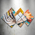 Set 4 tablouri decorative, 4MDF7208027, MDF, Imprimat UV, Multicolor
