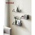 Set 3 rafturi de perete, Vasagle, Industrial Design, 40 cm/35 cm/30 cm, PAL/otel, gri