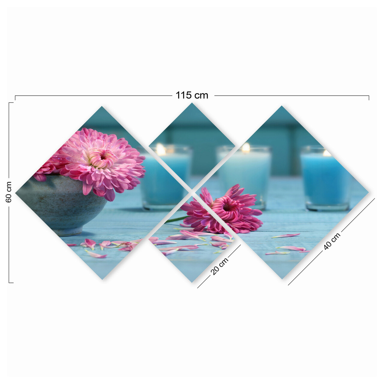 Set 4 tablouri decorative, 4MDF4969722, MDF, Imprimat UV, Multicolor