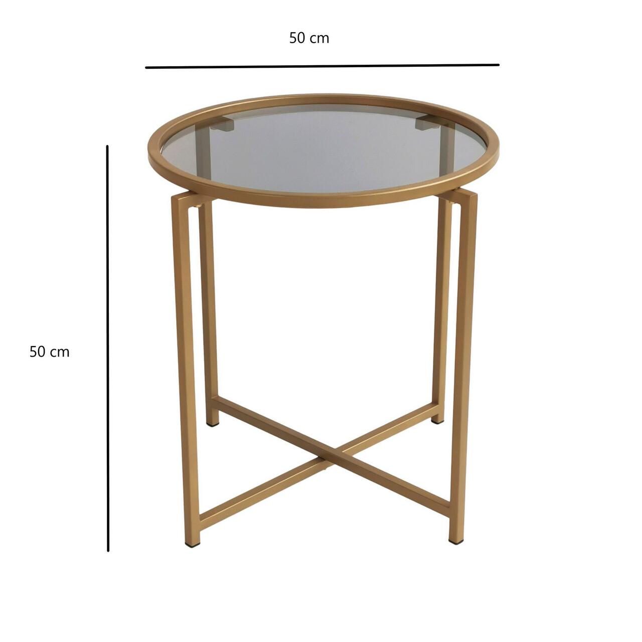 Masuta de cafea, Neostill, S407K, 50x50x50 cm, Aur / Fume