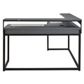 Birou cu retur, Lynne, L.138 l.138 H.91, metal/pal/pvc, gri