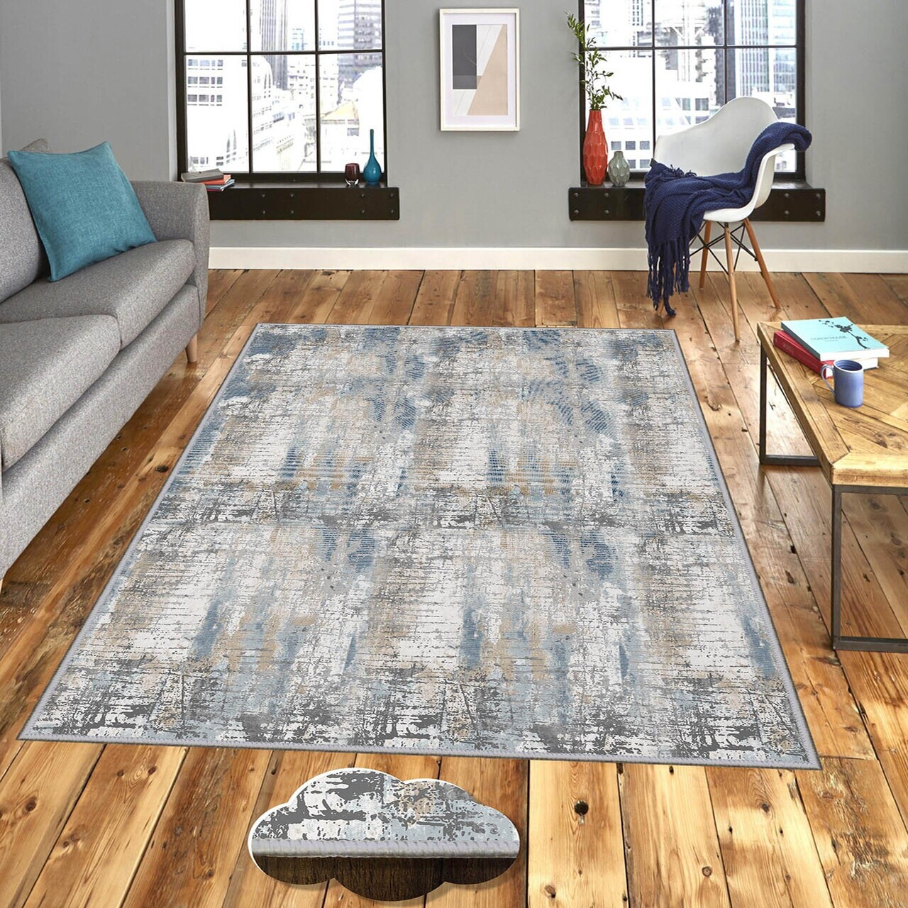 Covor Eexfab820 100x150 cm Poliester Multicolor