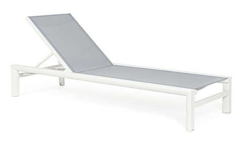 Sezlong Skipper, Bizzotto, 74 x 200 x 98 cm, aluminiu/textilena 1x1, alb