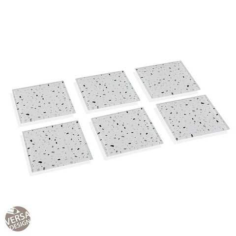Set 6 suporturi pentru pahare grey, versa, 10x10 cm, sticla