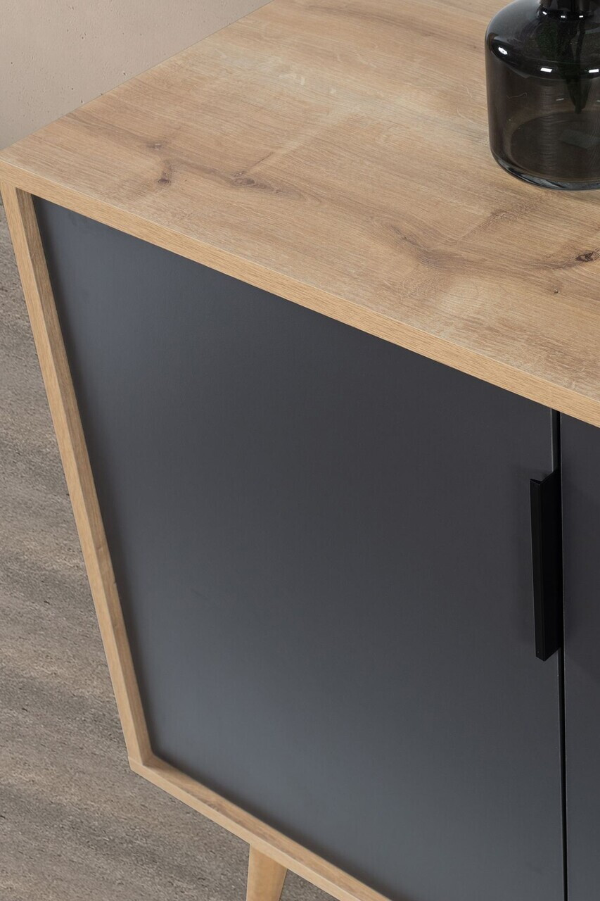 Consola, Hanah Home, Sırma 4816, 180x82x44 cm, PAL, Stejar safir / Antracit — imaginea 5
