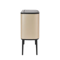 Cos de gunoi cu soft touch, Brabantia, Bo Touch Metallic, 3x11 L, 31.2x54x68 cm, otel, auriu