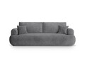 Canapea extensibila 3 locuri, Ella-193, Micadoni Home, 253x108x94 cm, tesatura structurata chenille, gri