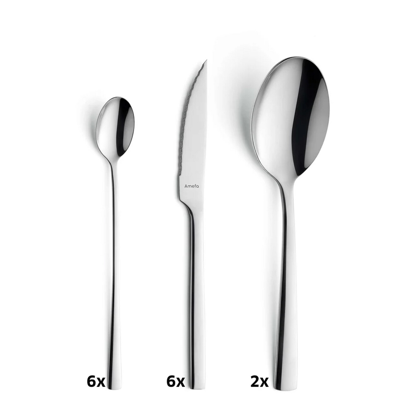 Set tacamuri, 42 piese, Amefa, Manille All You Need, inox, argintiu — imaginea 12
