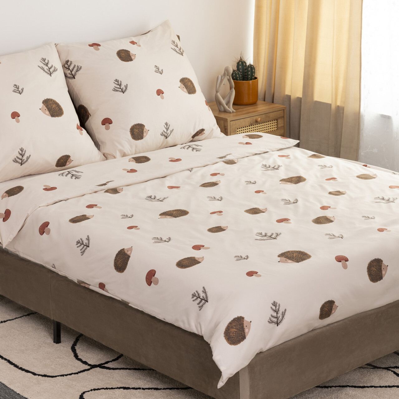 Lenjerie de pat dubla Herrison, Homla, 3 piese, 160x200 cm, microfibra din poliester, multicolor