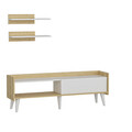 Comoda TV, Lagomood, Ruby, 150x50.4x34.9 cm, Stejar alb