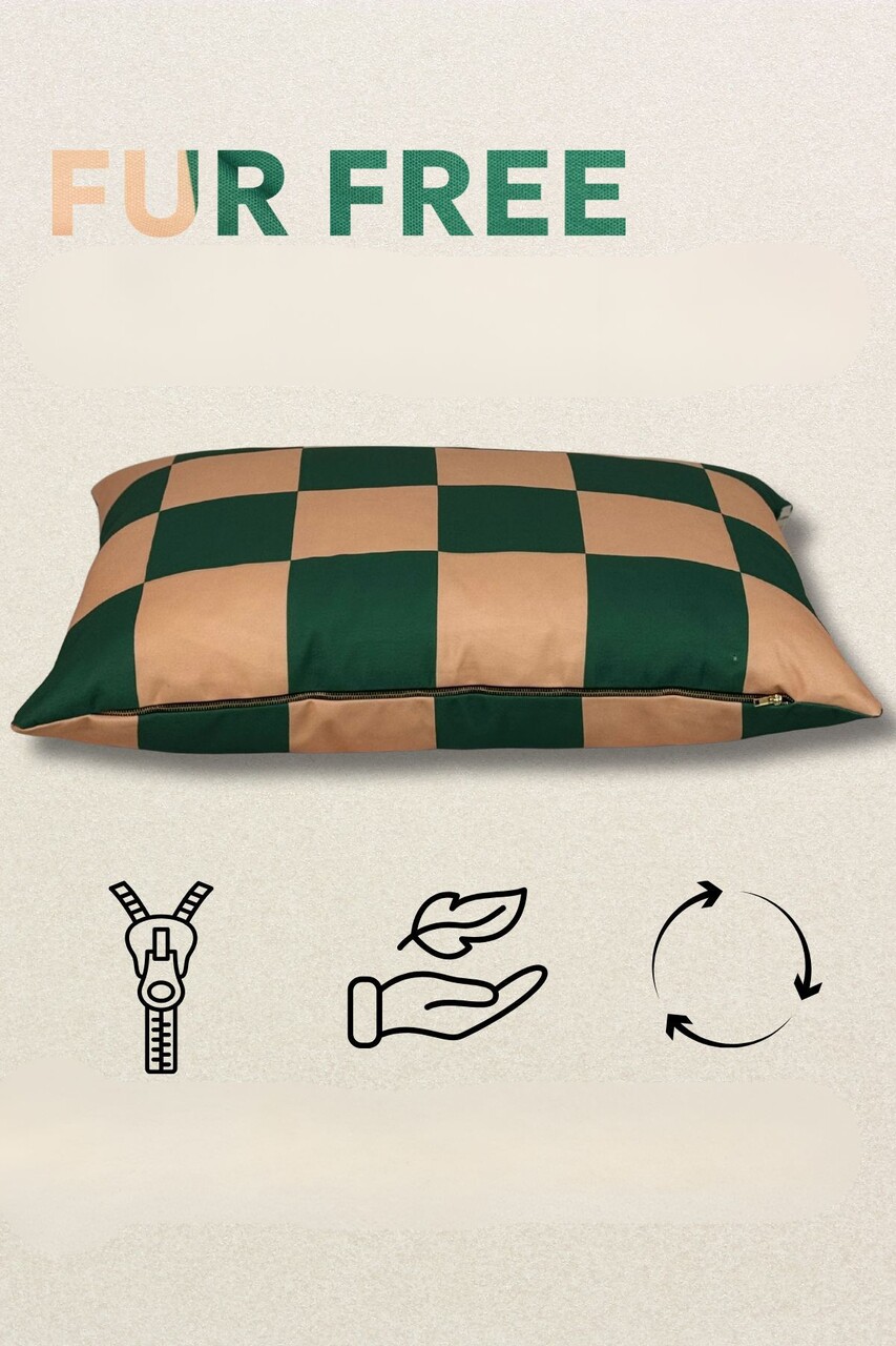 Pat pentru animale de companie, Paws &amp; Whiskers, Fur Free 64 x 88, Material exterior: 100% poliester, Verde / Bej - view 2