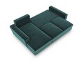 Coltar extensibil stanga 4 locuri, Moghan, Micadoni Home, GL, 241x145x88 cm, catifea, albastru petrol