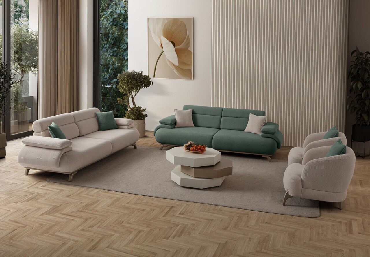 Canapea 3 locuri, Atelier del Sofa, 752EST1138, Lemn de carpen/PAL melaminat, Verde - view 5