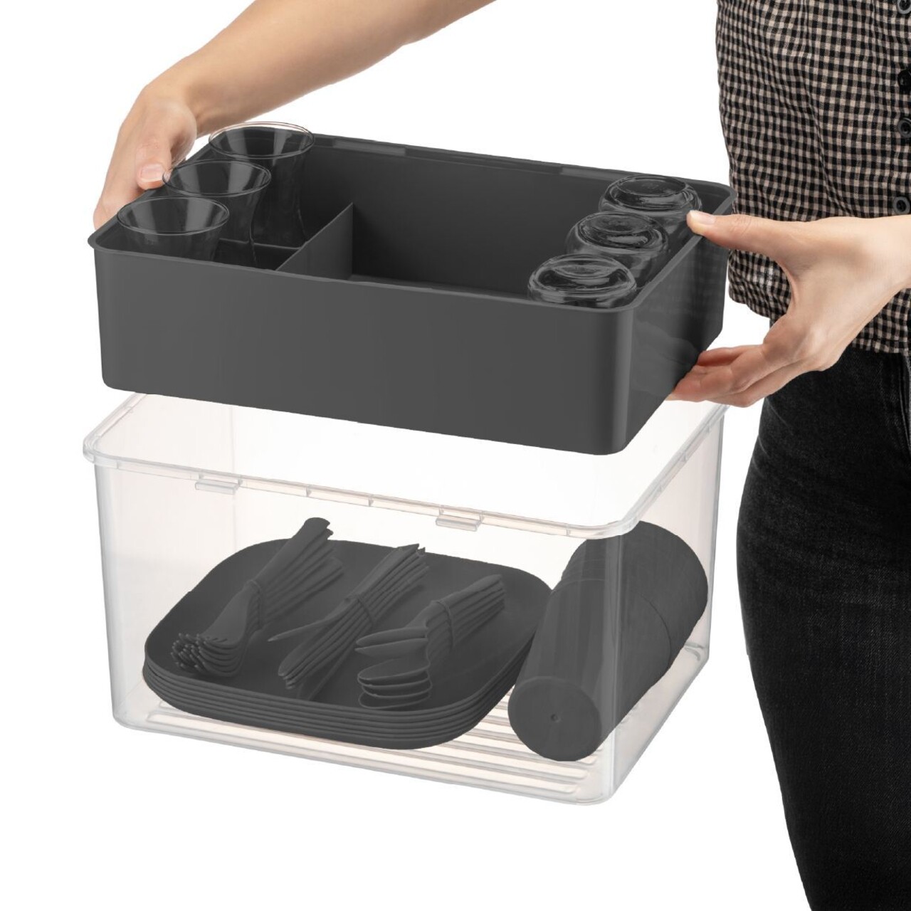 Set de picnic, Hermia, 964FRM6102, Dimensiune furculiță: 18,5 cm (6 bucăți), Antracit - imagine 2
