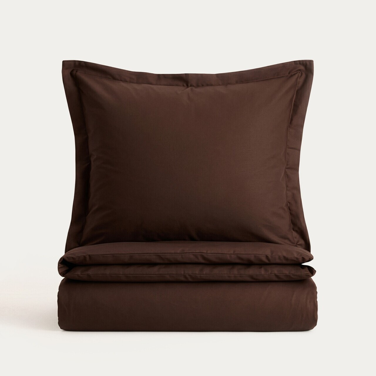 Lenjerie de pat dubla Milo, Homla, 160x200 cm, 3 piese, bumbac satinat, maro