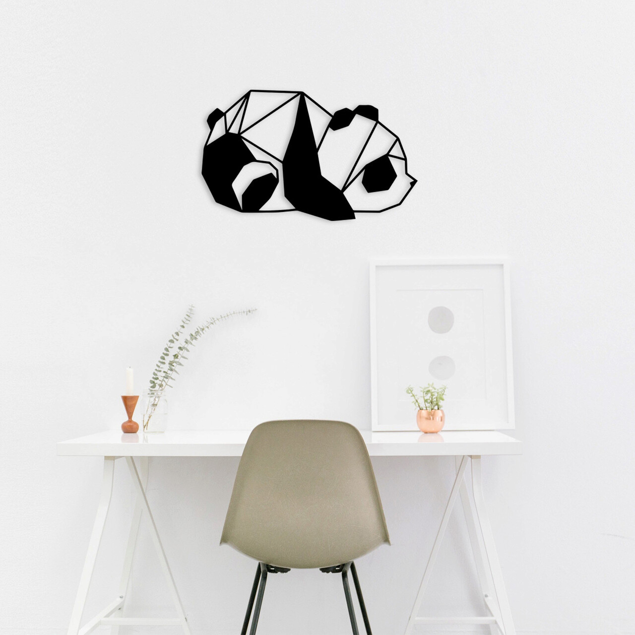 Decoratiune de perete, Panda2 Metal Decor, metal, 52 x 31 cm, negru - 1 | YEO