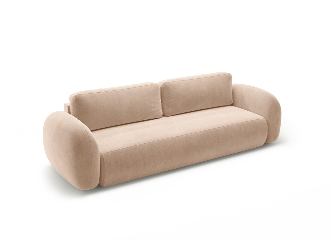 Canapea extensibila 3 locuri, Tonale, Cosmopolitan Design, 262x105x88 cm, catifea, bej migdala