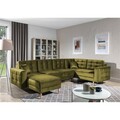Coltar extensibil reversibil 5 locuri ELTAP, AsdU-55, Asgard, 326x202x93 cm, lemn/poliester, verde olive