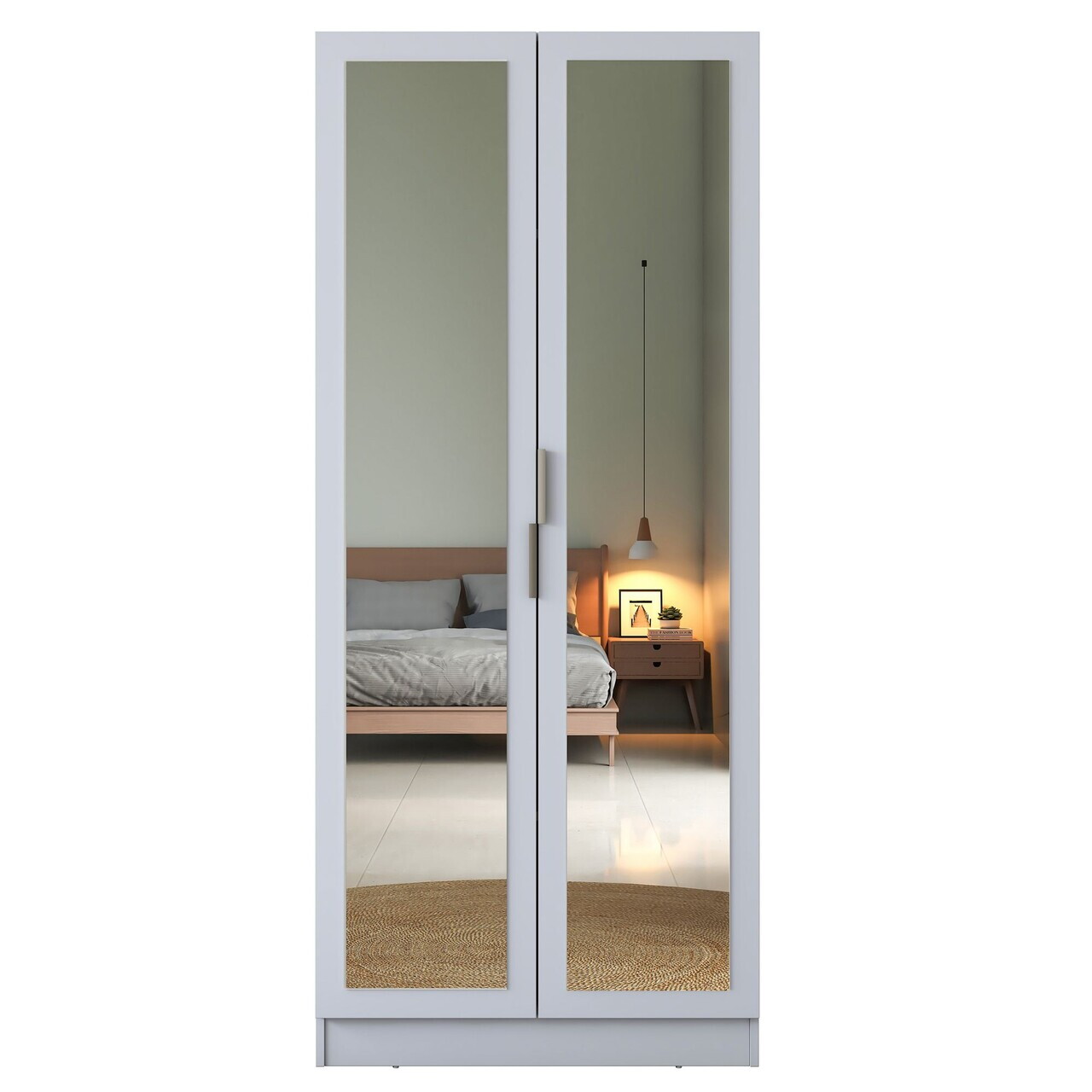 Dulap pentru haine, Hanah Home, BA231, 90x210x57.5 cm, PAL melaminat, Alb - view 10