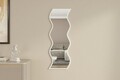Oglinda decorativa, Siam, Safi, 40x120x2.2 cm, MDF , Alb