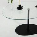Masuta de cafea, Neostill, Porto, 90x40x60 cm, Sticla temperata, Transparent/Negru