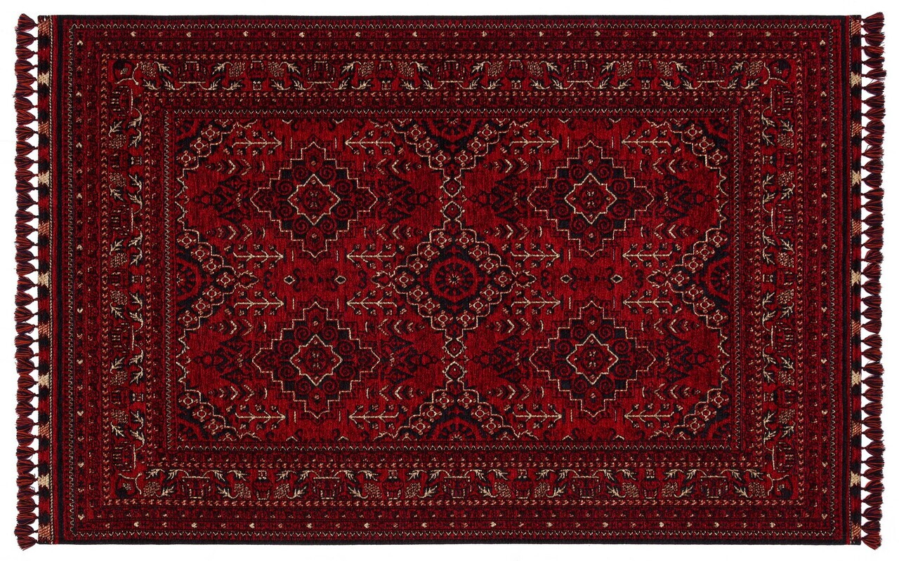 Covor, Bhr 05, 80x300 cm, CHENILĂ ACRILICĂ/POLIESTER, Rosu — imaginea 4
