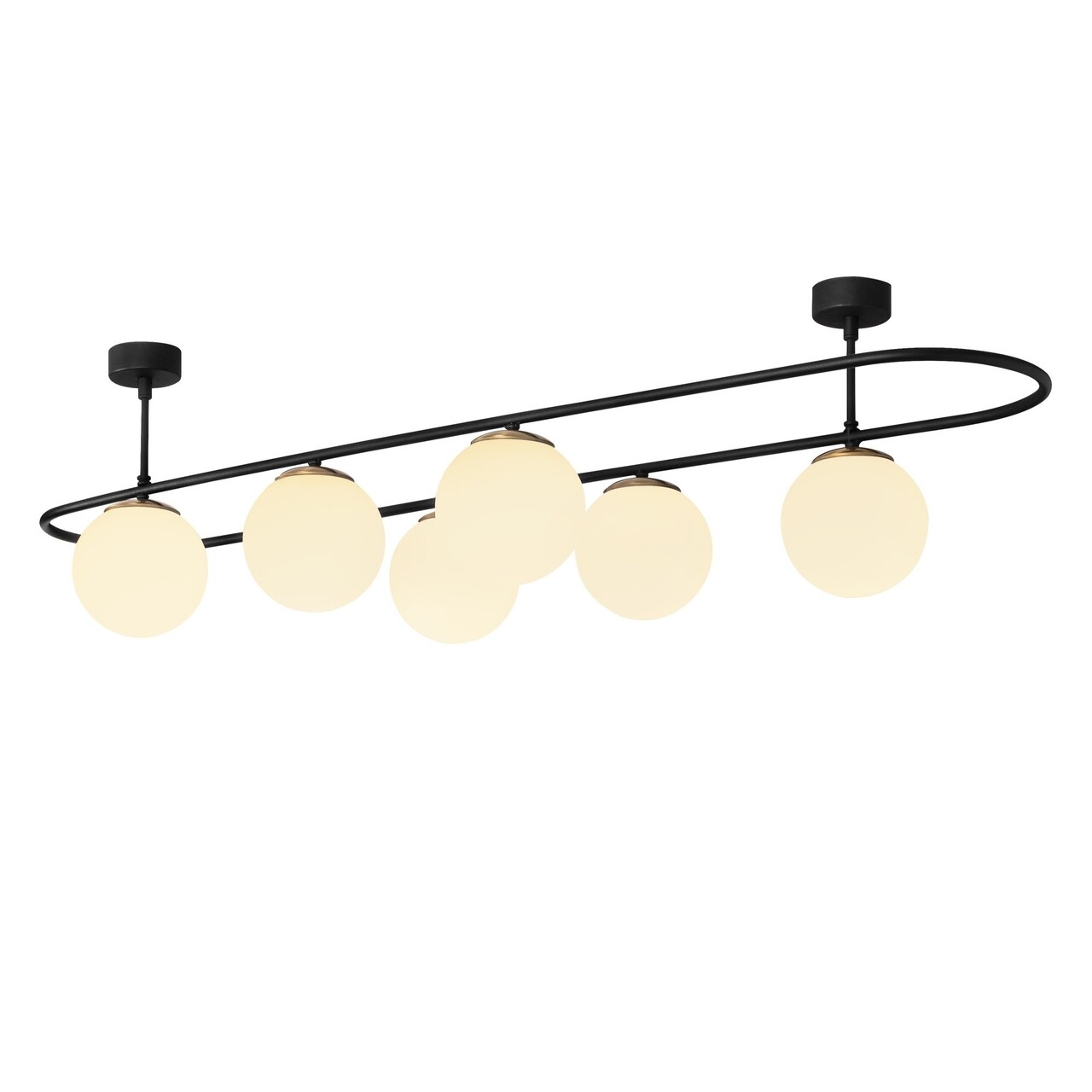 Lustra, Abakus - 4911, Opviq, 124 x 40 x 33 cm, 6 x E27, 40W, negru/alb - 1 | YEO