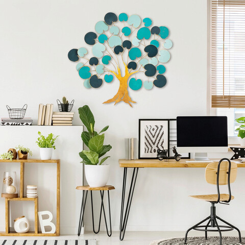 Decoratiune de perete, lime hazel, metal, dimensiune: 110 x 105 cm, multicolor