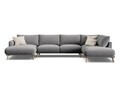 Coltar panoramic dreapta 6 locuri, Naomi, Micadoni Home, 365x235x75 cm, catifea, gri