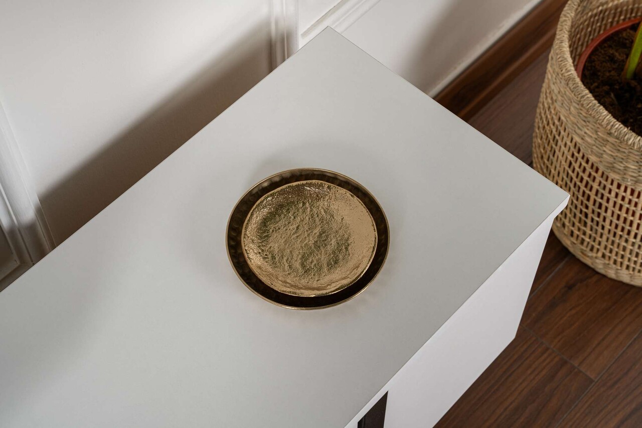 Comoda TV, Nordure, Serenity, 180x45x30 cm, Alb/Negru - imagine 5