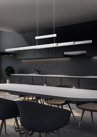 Lustra Trajan, TRIO, 150.5x6x150 cm, 45W, 1x SMD, metal, argintiu mat