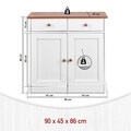 Comoda Westerland 3.2 , Inter Link, 90x45x86 cm, lemn, alb/maro sepia