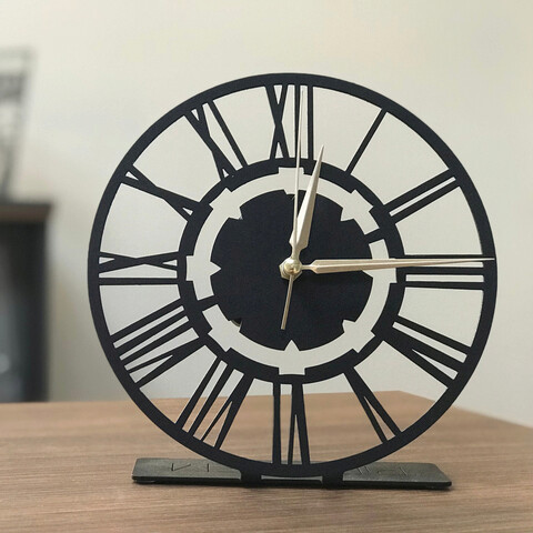 Ceas de masa, Net Pod, 20×20 cm, Metal, Negru