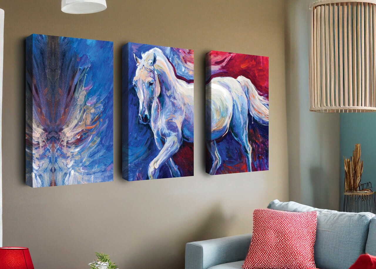 Tablou decorativ, 3PAN-CNV-3020, Dimensiune: 60 x 40 cm (3 bucăți), Multicolor
