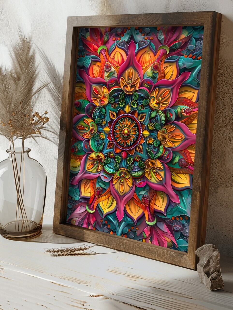 Tablou decorativ, GE068-L, Lemn, Multicolor — imaginea 5