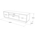 Comoda TV, Yardley, LV4 - WK, 140 x 39.5 x 35.5 cm, pal melaminat, stejar/alb