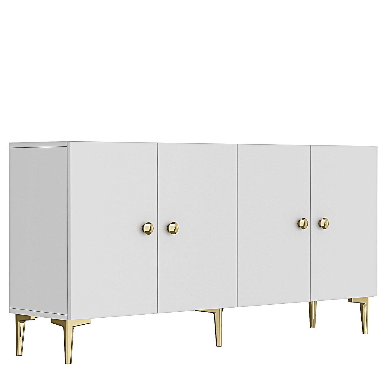Consola, Hanah Home, Simple 150, 150x75x32 cm, Alb/Auriu - view 5