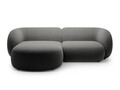 Coltar stanga 2 locuri, Kate, Micadoni, 255x176x76 cm, catifea, gri inchis