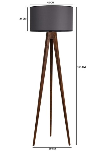 Lampadar, Luin, 8284-1, E27, 60 W, lemn/textil