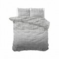 Lenjerie de pat dubla Wood Fabric Grey, Royal Textile, 3 piese, 200 x 220 cm, 100% bumbac, gri