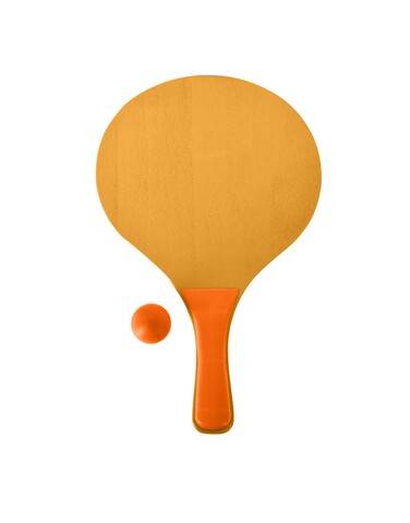 Set ping pong pentru plaja, 3 piese, lemn, portocaliu/galben Excellent Houseware imagine noua 2022