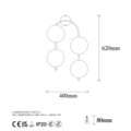 Aplica de perete, Fulgor, 942FLG2115, Metal, Auriu